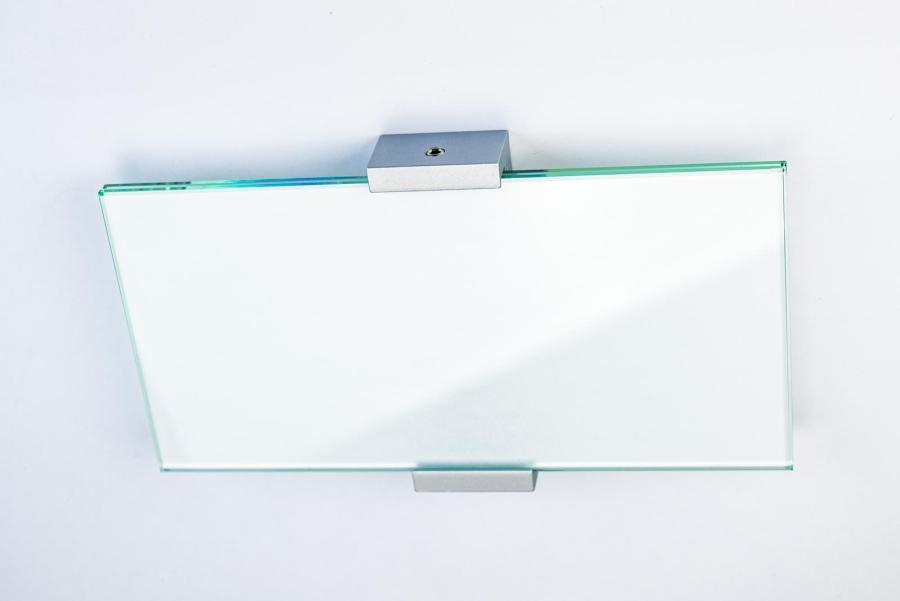 VIGO Türschild 211 x 106 mm  aus Glas und Halterung aus Aluminium