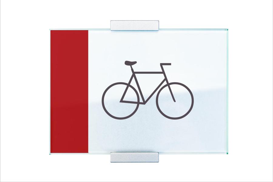 VIGO Türschild 149 x 106 mm aus Glas mit Aluminiumhalter mit austauschbarer Beschriftung