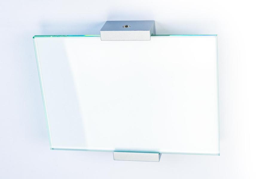 VIGO Türschild 149 x 106 mm aus Glas und Aluminium Halterung