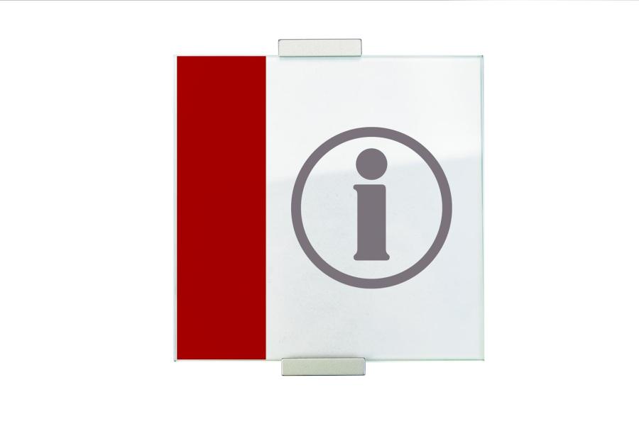 VIGO Türschild 149 x149 mm aus Glas mit Aluminiumhalter mit austauschbarer Beschriftung