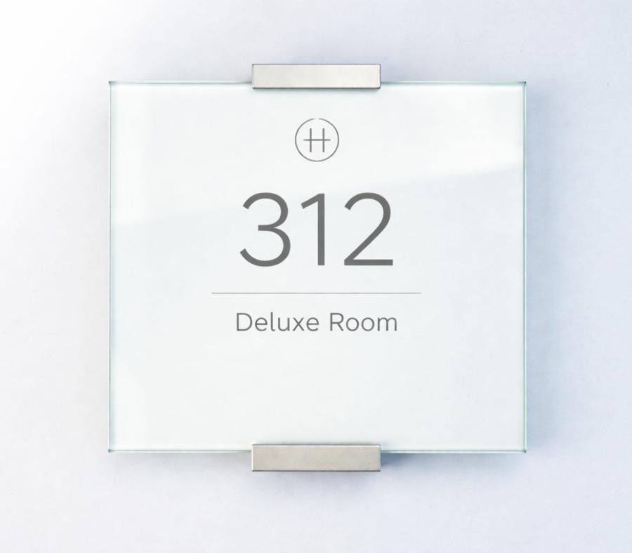 VIGO Glastürschild Zimmernummer Hotel