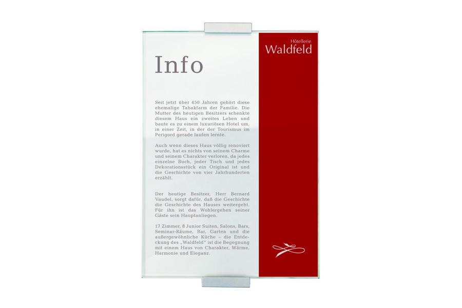 VIGO Türschild 149 x 211 mm aus Glas mit Aluminiumhalter mit austauschbarer Beschriftung