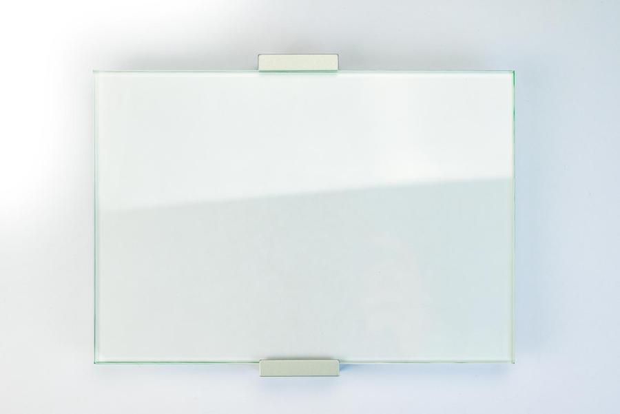 Preview: VIGO Türschild 211 x 149 mm aus Glas und Halterung aus Aluminium
