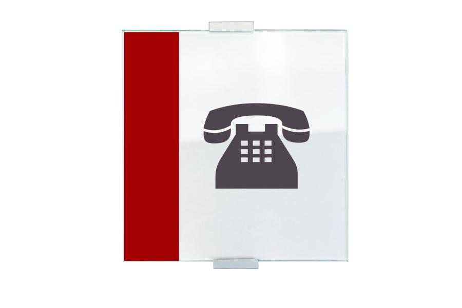 VIGO Türschild 200 x 211 mm aus Glas mit Aluminiumhalter mit austauschbarer Beschriftung