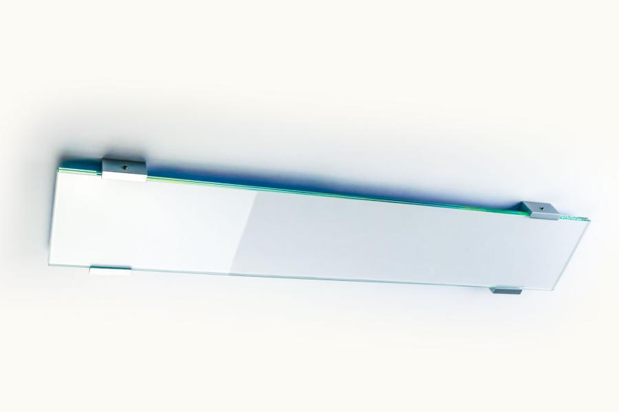 Preview: VIGO Wandschild 595 x 106 mm indoor aus Glas und Aluminium Halterung