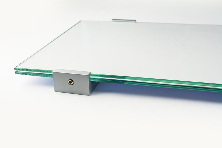 VIGO Wandschild 595 x 211 mm indoor aus Glas und Aluminiumhalterung