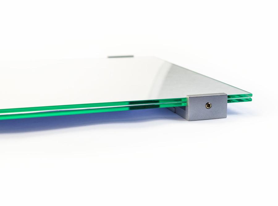 VIGO Wandschild 595 x 298 mm indoor aus Glas und Aluminiumhalterung
