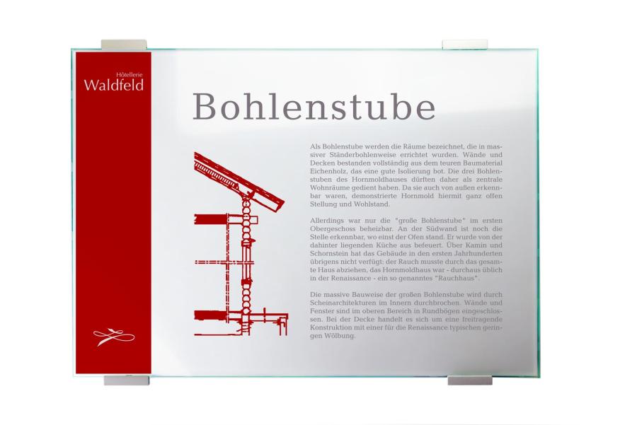 VIGO Wandschild 421 x 198 mm outdoor aus Glas mit Aluminiumhalter mit austauschbarer Beschriftung