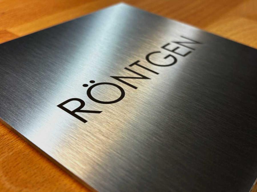 Preview: Türschild | Edelstahl | VINOX | 160 x 160 mm | EXIT