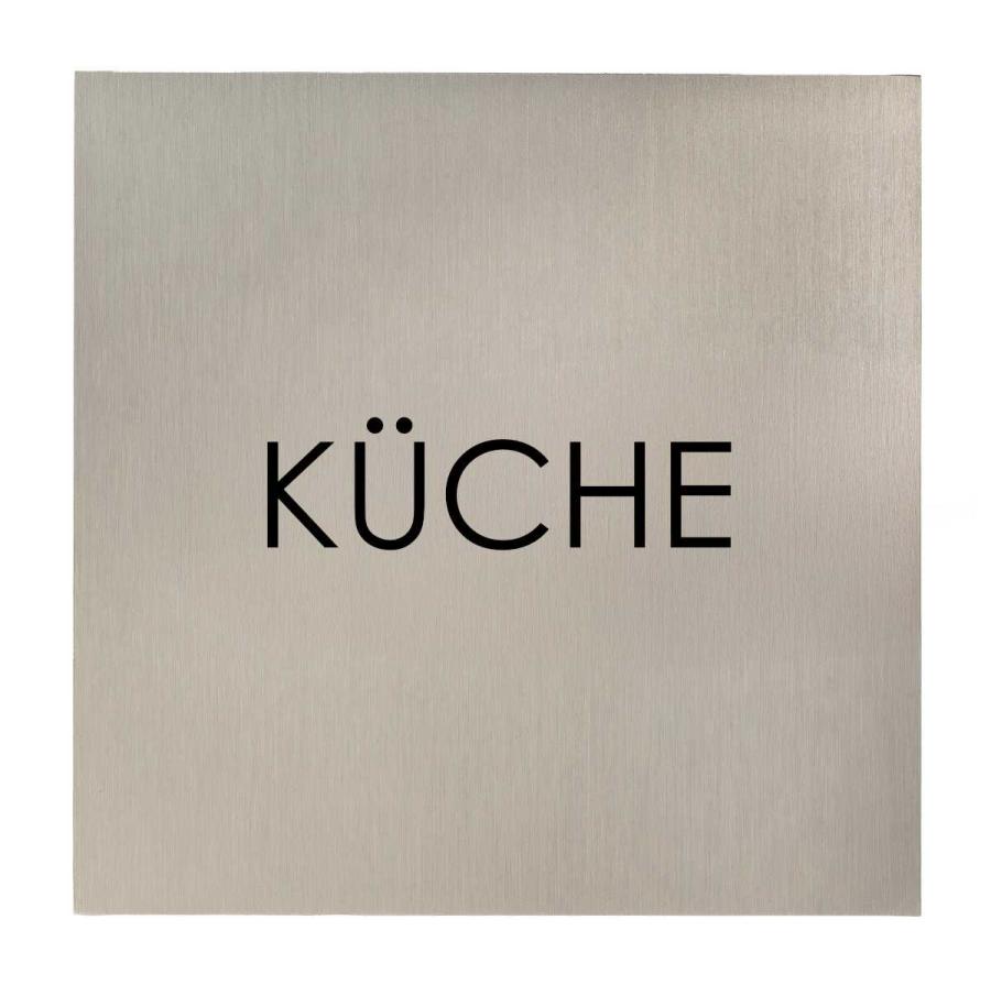 Türschild aus Edelstahl für Hotels und Gastronomie