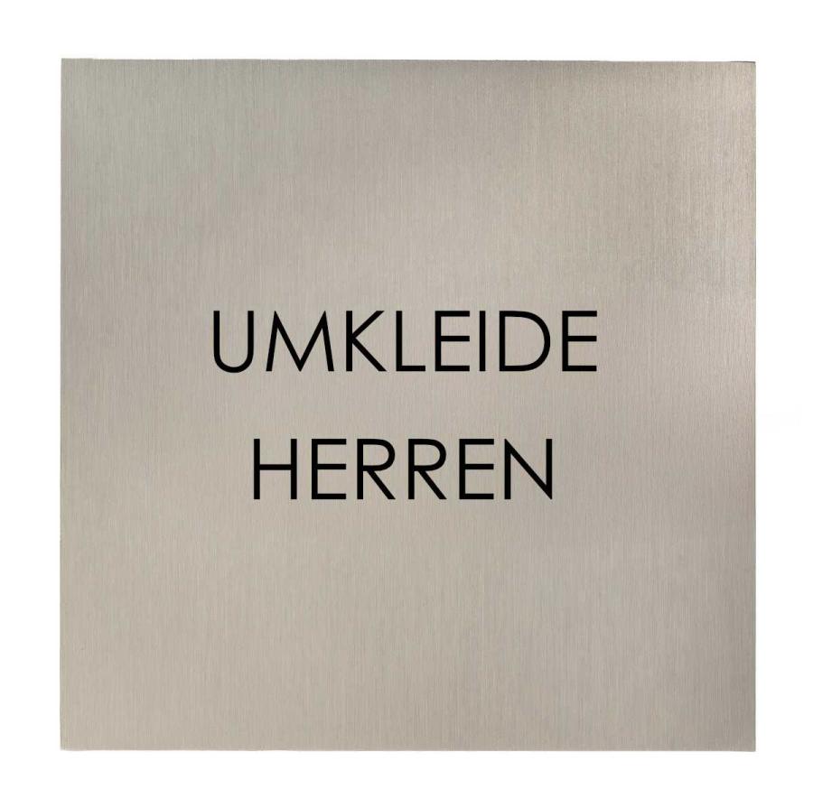 Türschild aus Edelstahl für Hotels und Gastronomie