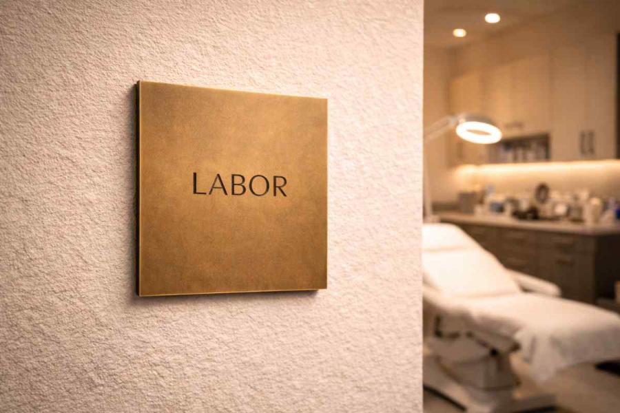 Messing Türschild Premium für Arztpraxis