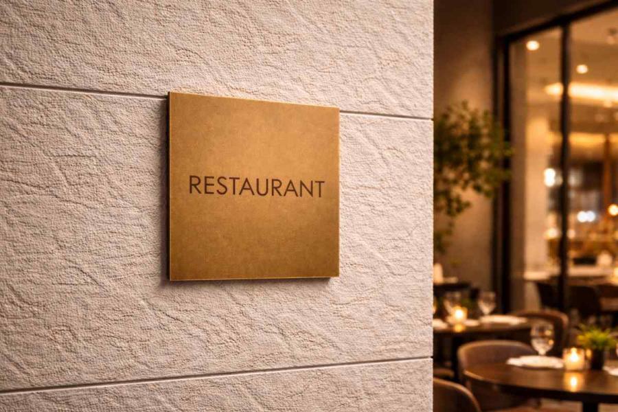 Türschild aus Messing für klare Beschilderung in RestaurantsHotels