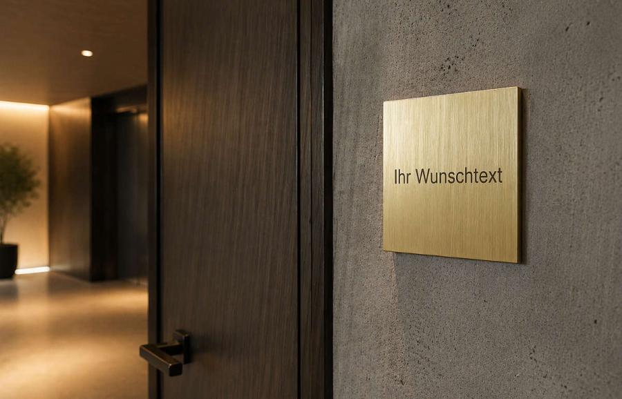 Messing Türschild mit individuellem Text