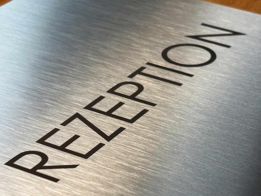 Türschild | Edelstahl | VINOX | 160 x 160 mm | mit Ihrem Wunschtext