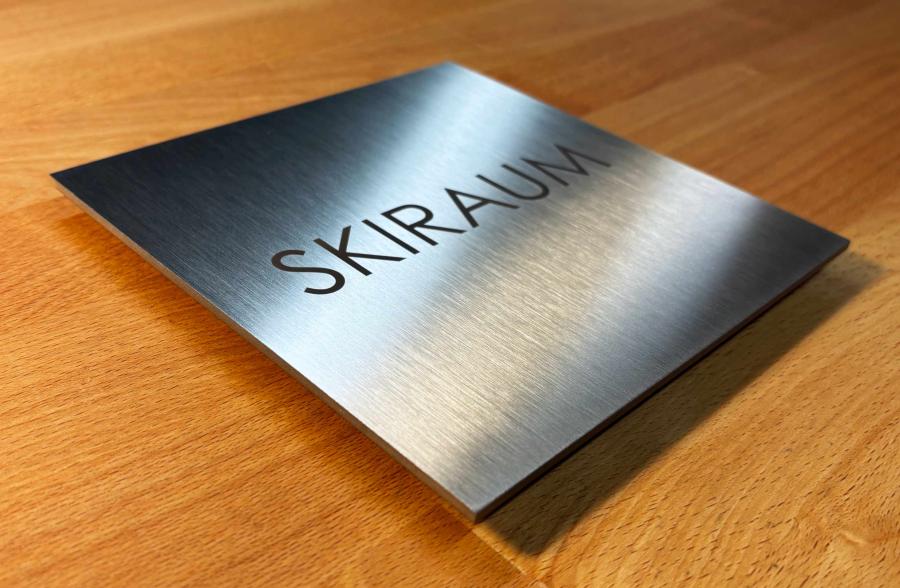 Türschild | Edelstahl | VINOX | 160 x 160 mm | mit Ihrem Wunschtext