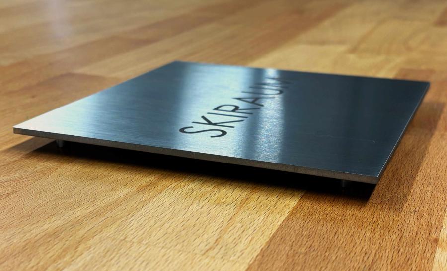 Türschild | Edelstahl | VINOX | 160 x 160 mm | mit Ihrem Wunschtext