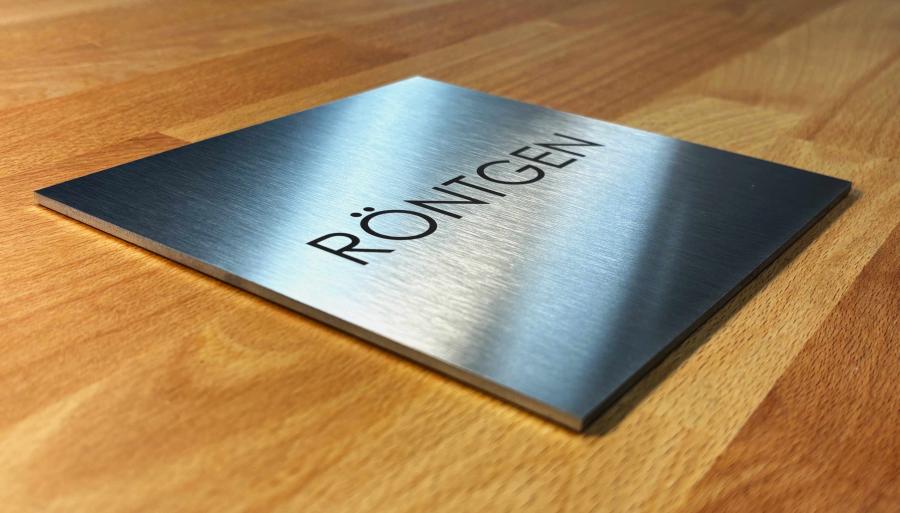 Türschild | Edelstahl | VINOX | 160 x 160 mm | mit Ihrem Wunschtext
