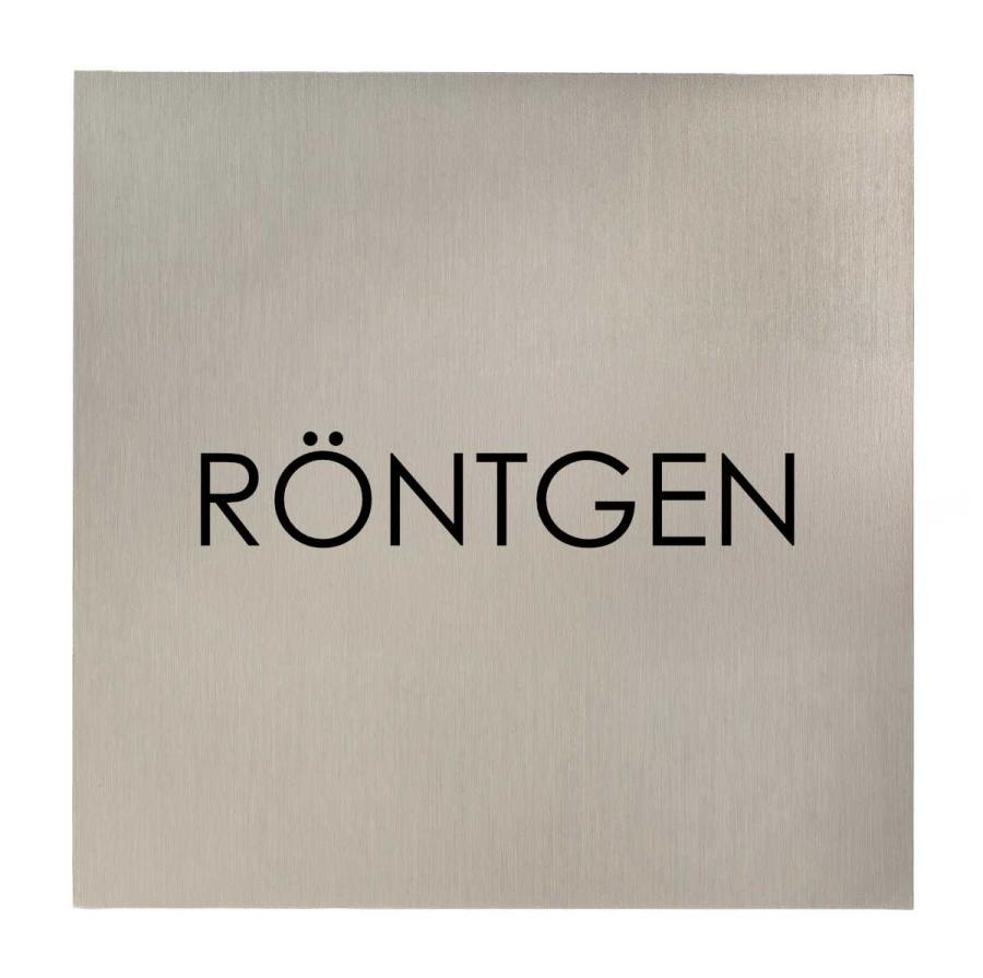 Türschild aus Edelstahl für Praxen, Pflege und Ordinationen