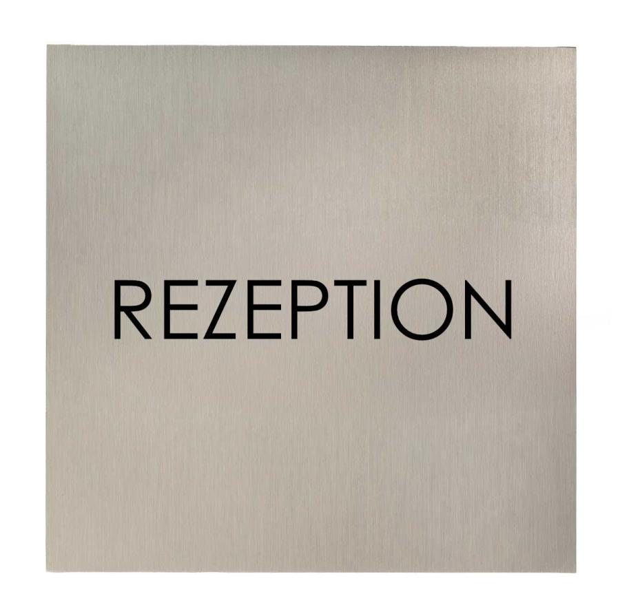 Türschild aus Edelstahl für Hotels und Gastro