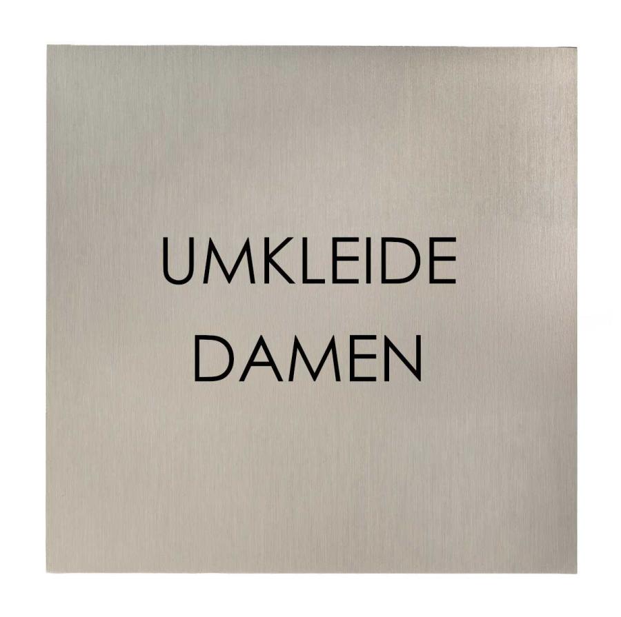 Türschild aus Edelstahl für Hotels und Gastro