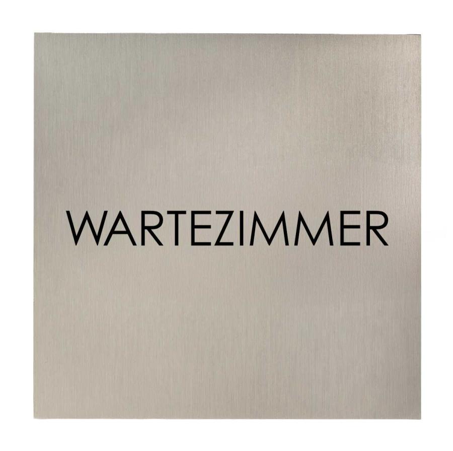 Türschild aus Edelstahl für Praxen, Pflege und Ordinationen