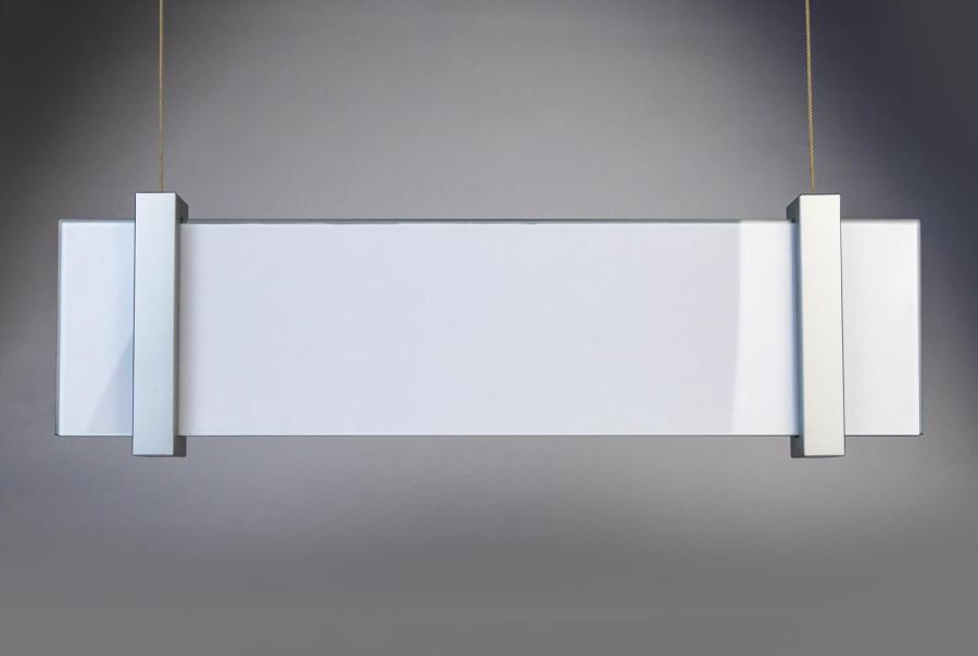 Preview: VISIGN Deckenhänger 421 x 106 mm indoor aus Glas und Aluminium