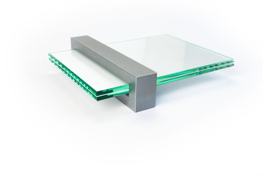 VISIGN Türschild 149 x 106 mm aus Glas und Halterung aus Aluminium