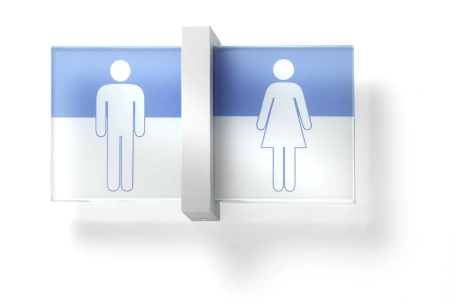 Preview: VISIGN Türschild als Toilettenabtrennung