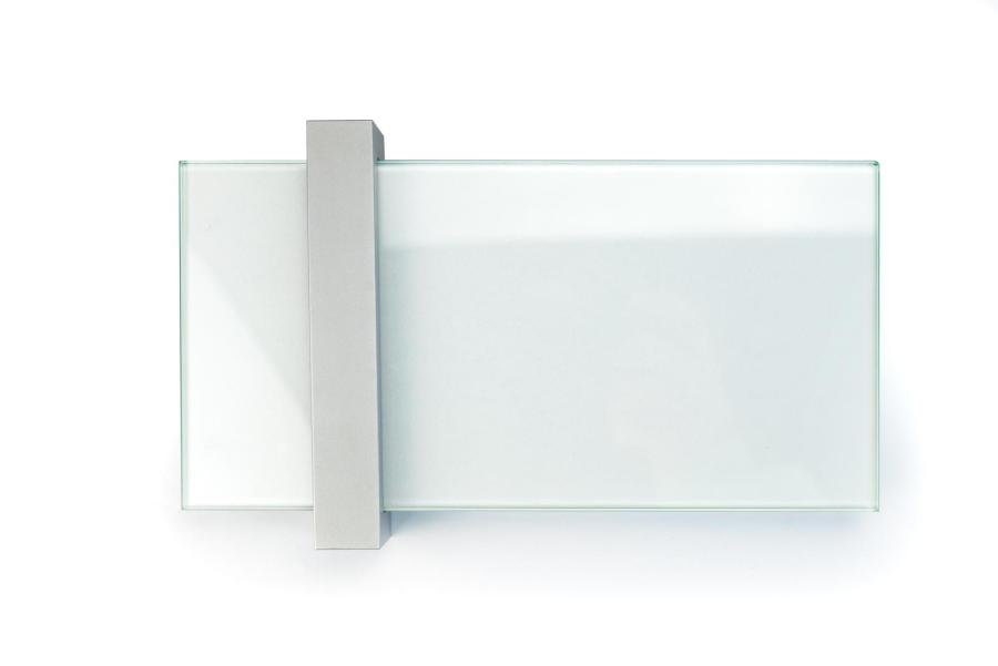 VISIGN Türschild 211 x 106 mm aus Glas und Aluminium Halterung