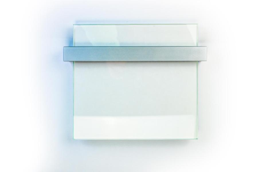 Preview: VISIGN Türschild 200 x 211 mm aus Glas und Aluminiumhalterung