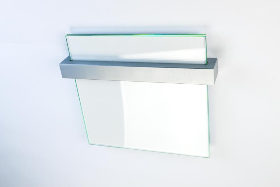 VISIGN Türschild 200 x 211 mm aus Glas und Halterung aus Aluminium