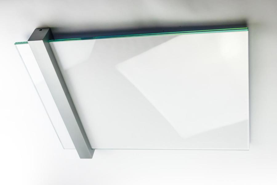 Preview: VISIGN Wandschild 421 x 198 mm indoor aus Glas und Aluminium Halterung