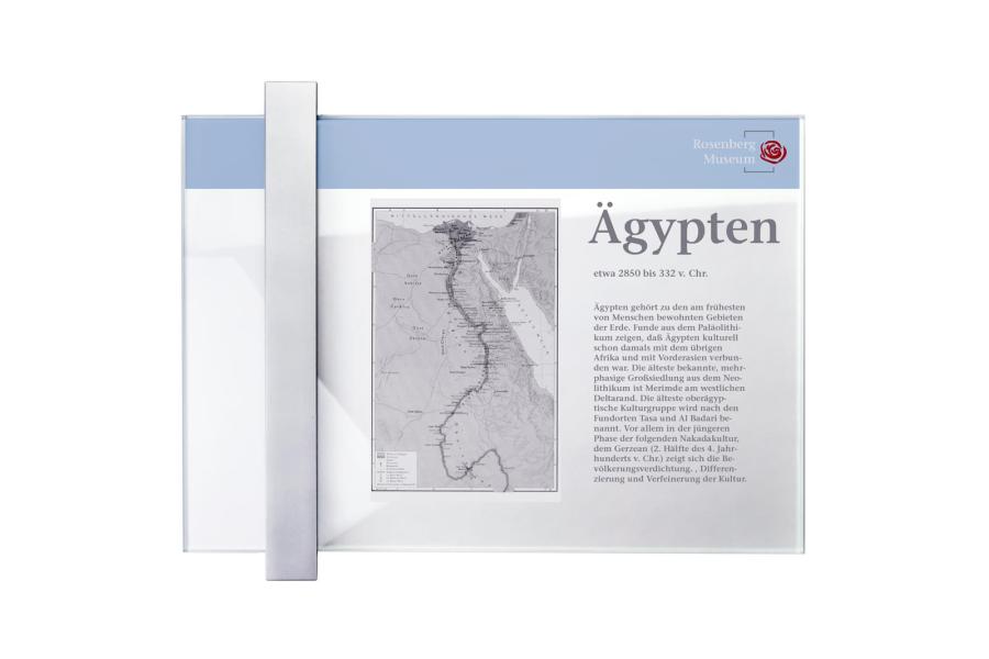 VISIGN Wandschild 298 x 211 mm aus Glas mit Aluminiumhalter mit austauschbarer Beschriftung