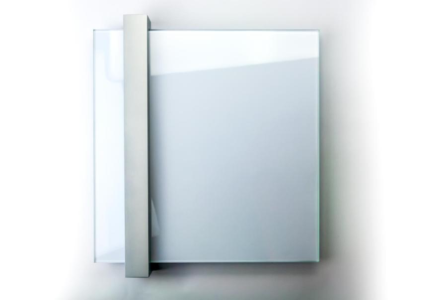 VISIGN Wandschild 285 x 298 mm aus Glas und Aluminium