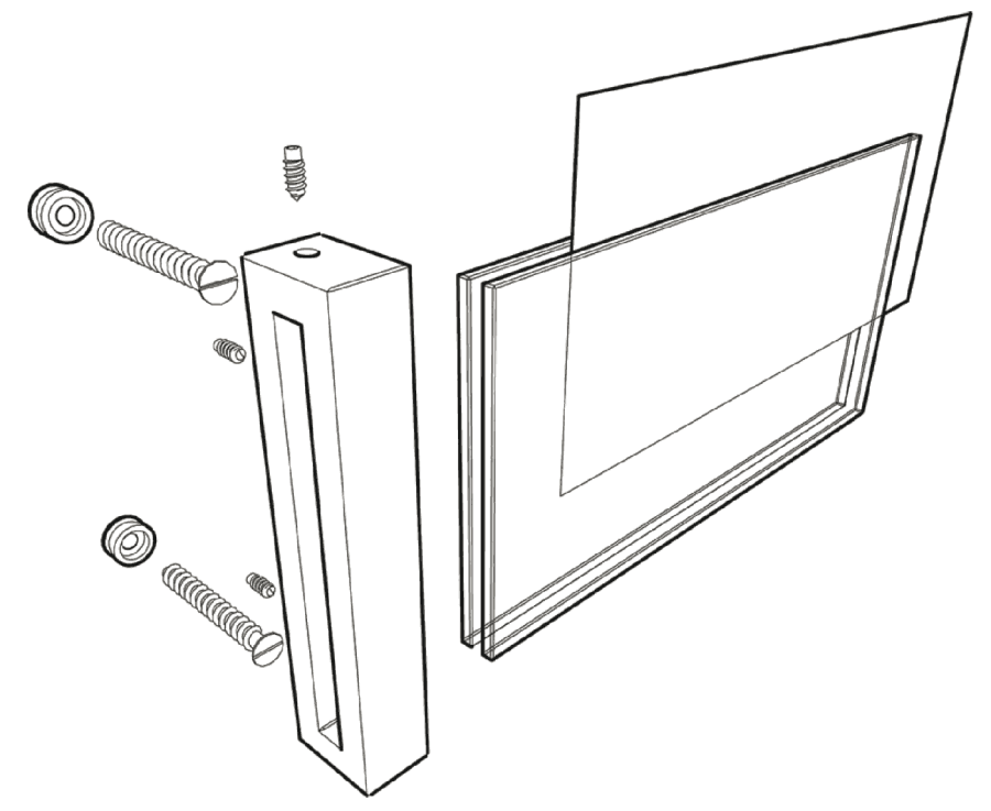 Preview: Expolsionszeichnung VISIGN Schild mit Folie zwischen den Glasscheiben