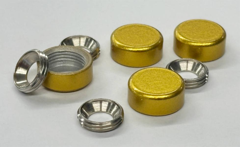 Zierköpfe ⌀15 mm Aluminium gold lackiert, TopCover Gold