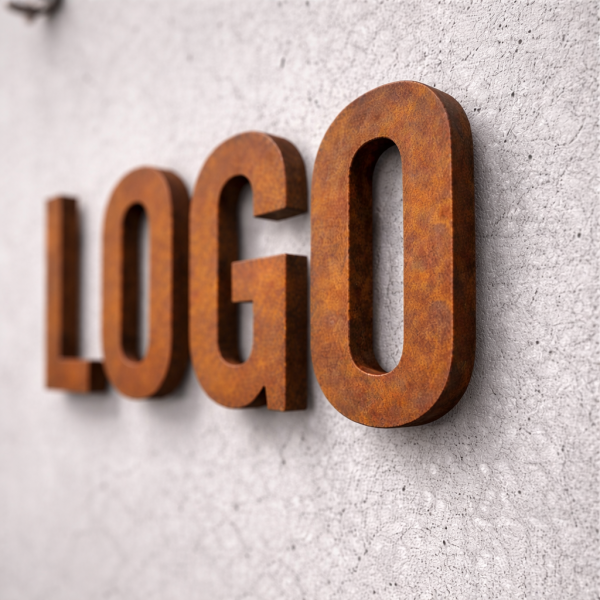 Firmenlogo Cortenstahl individuell