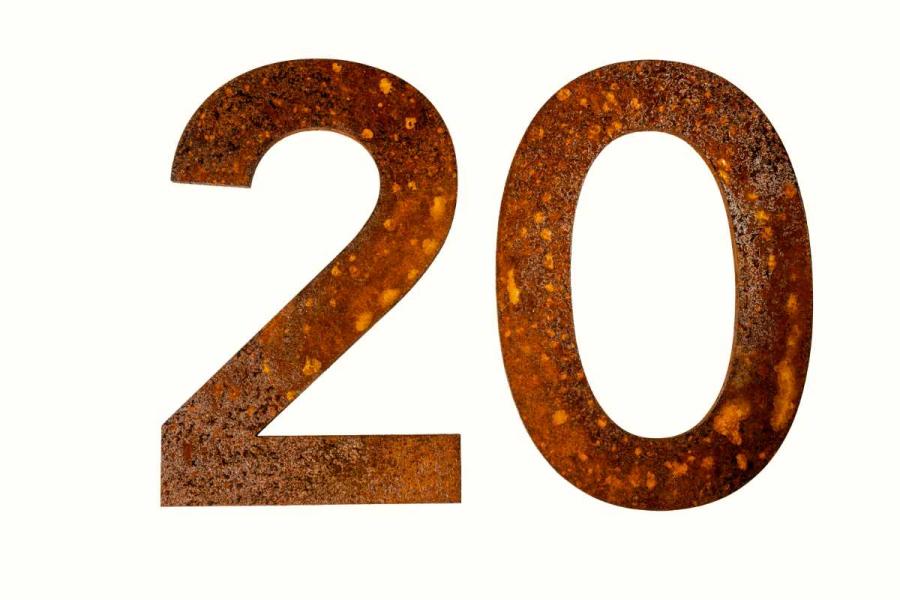 Hausnummer Cortenstahl Ziffer "20"