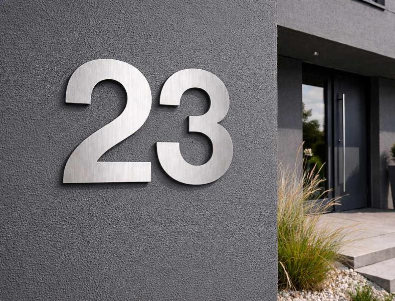 Hausnummer Edelstahl 20cm - 3 mm