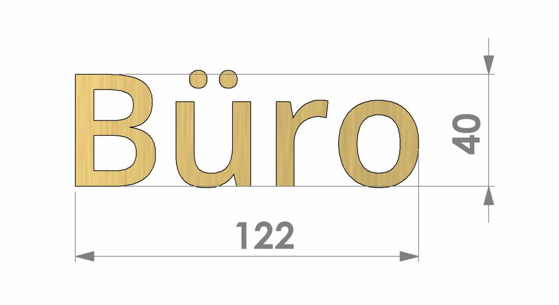 Messing Buchstaben Büro bemaßt