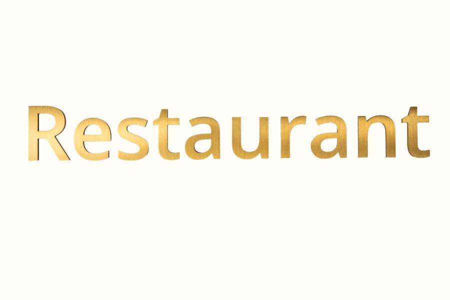 Messingschriftzug Restaurant