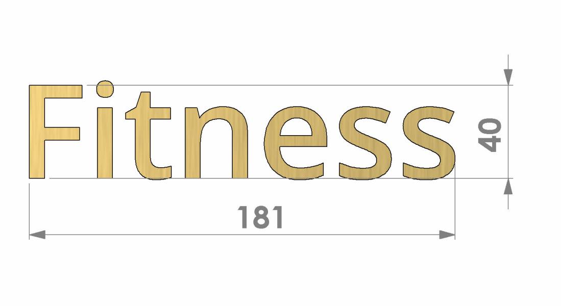 Messingschriftzug Fitness Maße