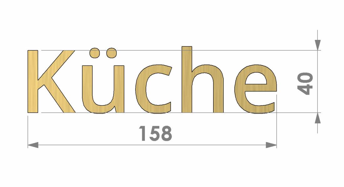 3D Buchstaben Gold Kitchen Maße