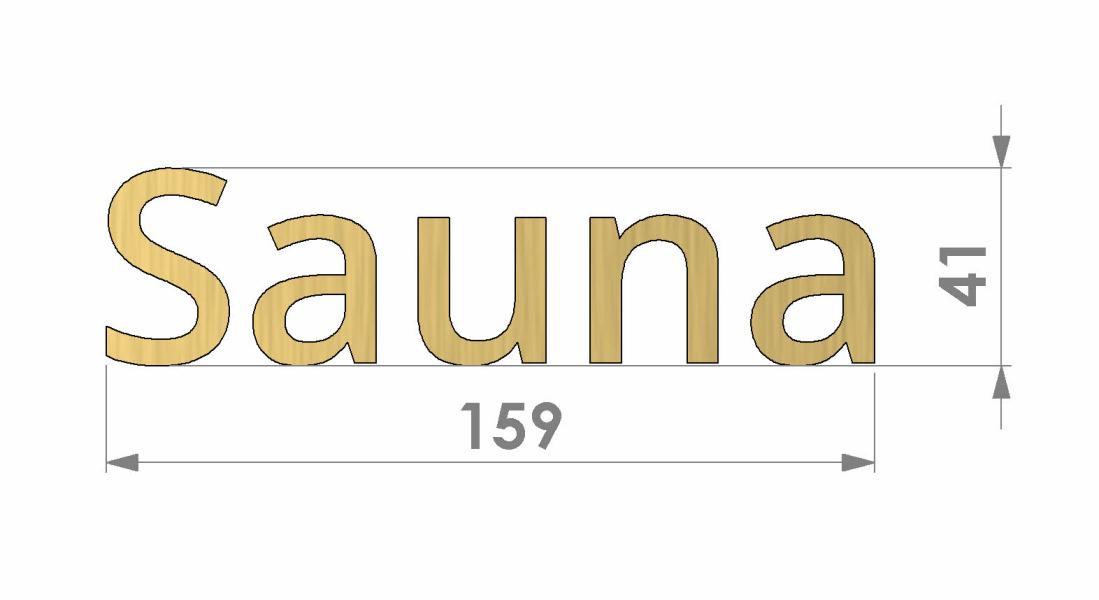 Messingbuchstaben Sauna Bemaßung