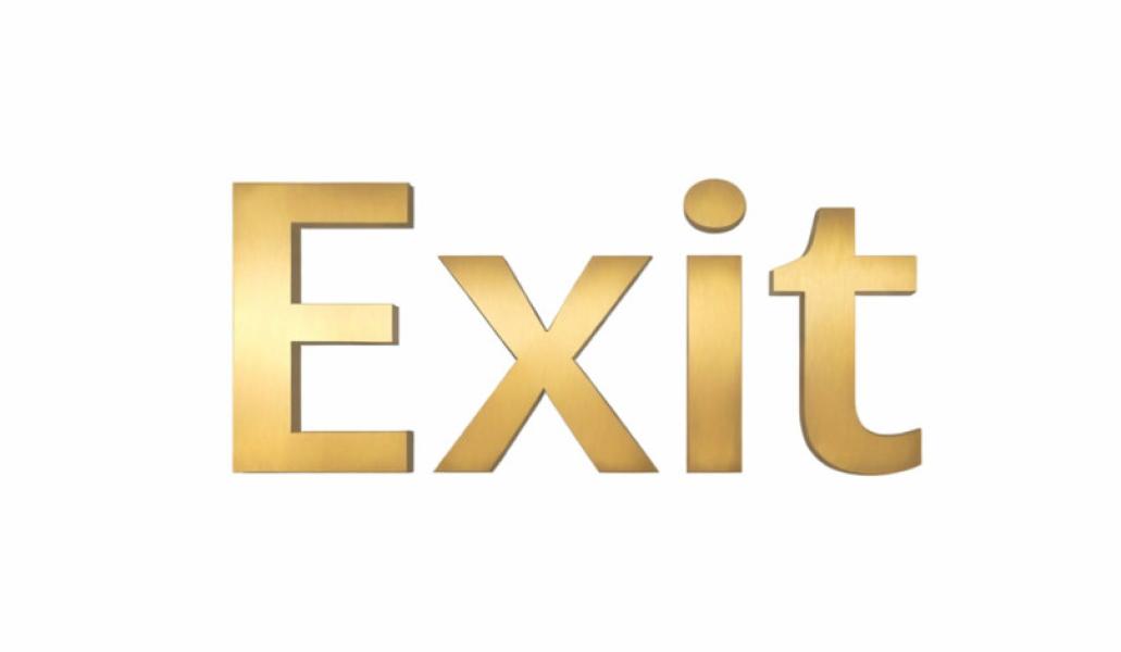 3D Messingschriftzug Exit