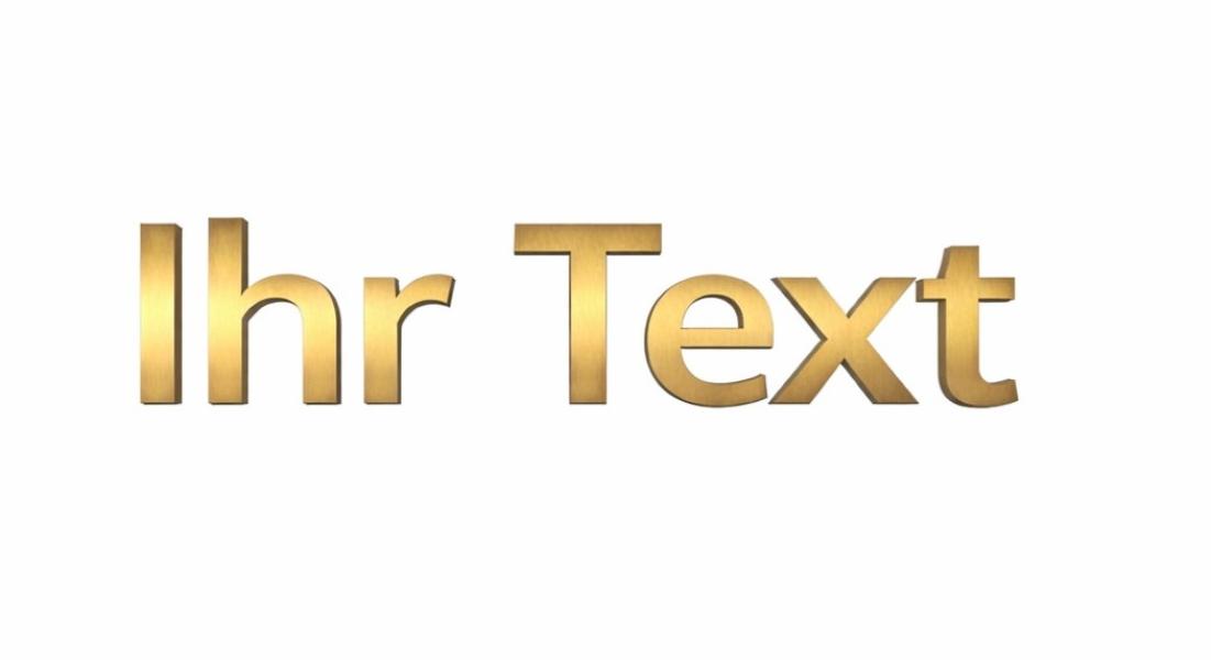 3D-Schriftzug mit eigenem Text aus geschliffenem Messing