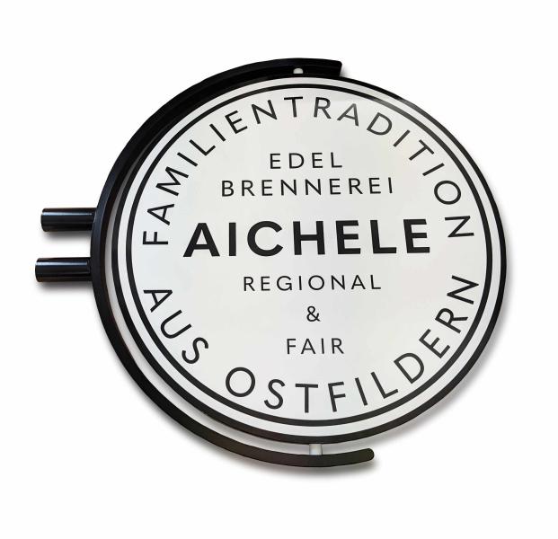 Ausleger Fahnenschild Acrylglas rund