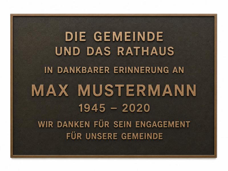 Bronzeguss Schild individuell mit ihrem Text