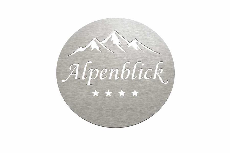 Edelstahlschild mit Logo 300 mm gebürstet